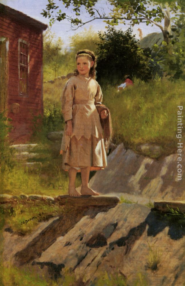 Young Girl painting - John George Brown Young Girl art painting